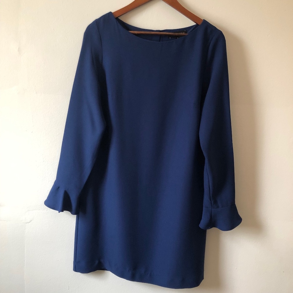 Banana Republic Ocean Blue Ruffle Cuff Button Back Dress/Tunic - Size 6